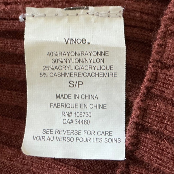 Vince Ribbed Red/Rust Cardigan - Picture 2 of 5